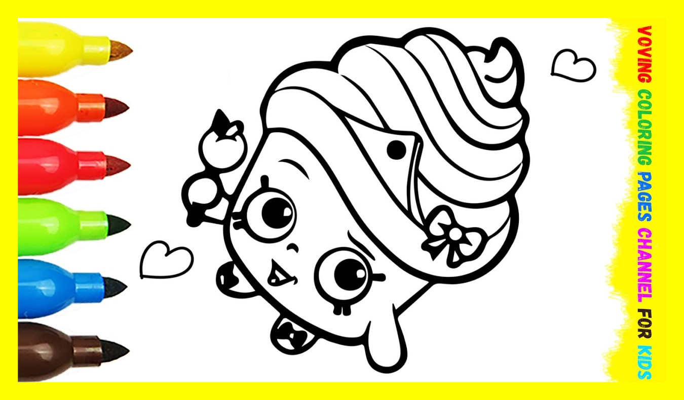 1350x790 Shocking Shopkins Cupcake Queen Coloring Pages For Kids Picture