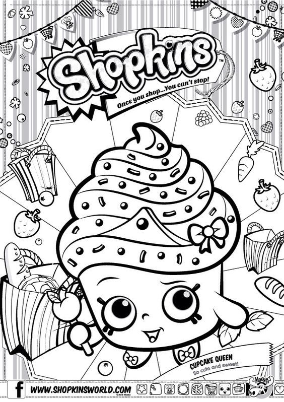 564x798 Shopkins Colour Color Page Cupcake Queen Shopkinsworld Emma'S