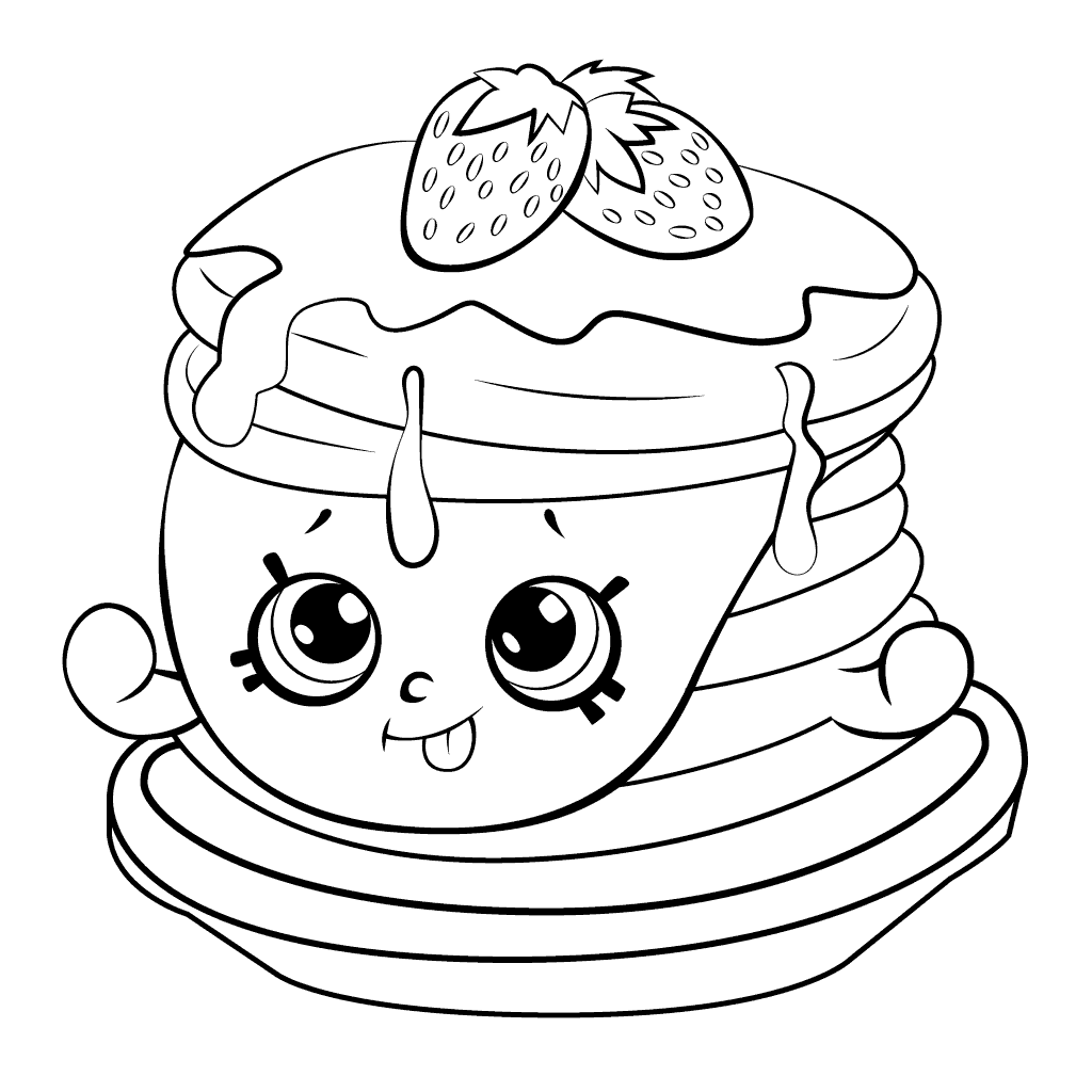 Ultra Rare Strawberry Pancake Shopkins Season 6 Coloring Page 1024x1024 Ultra Rare Strawberry Pancake Shopkins Season 6 Coloring Page