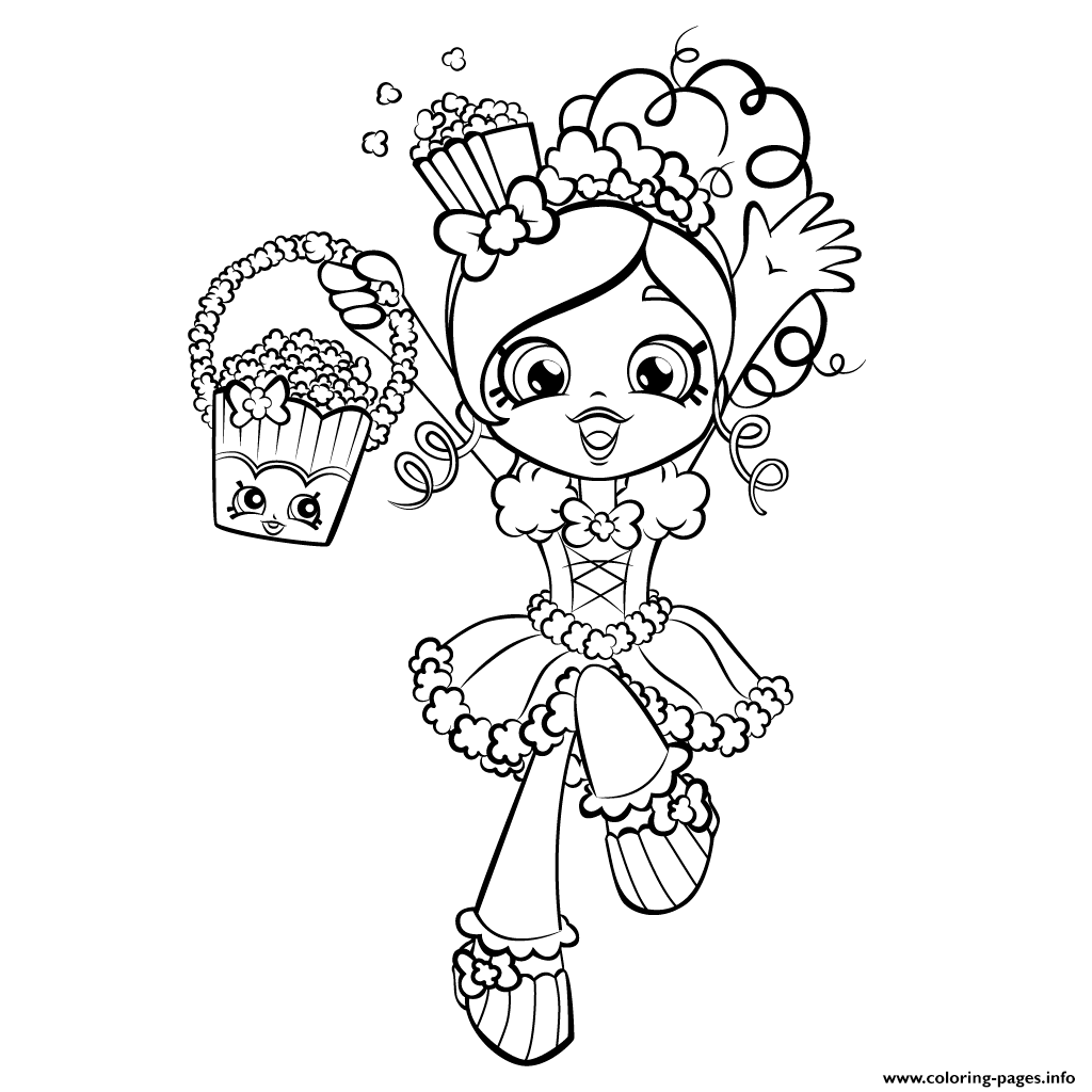 1024x1024 Print Happy Shopkins Shoppies With Popcorn Coloring Pages