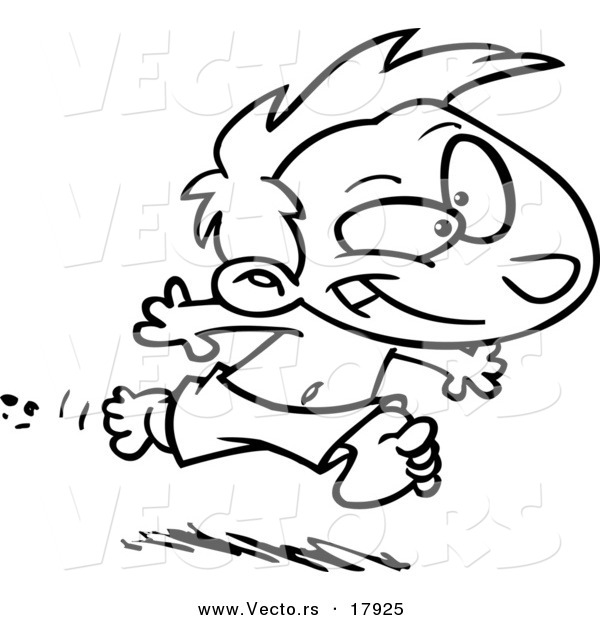 Vector Of A Cartoon Boy Running To Swim 600x620 Vector Of A Cartoon Boy Running To Swim