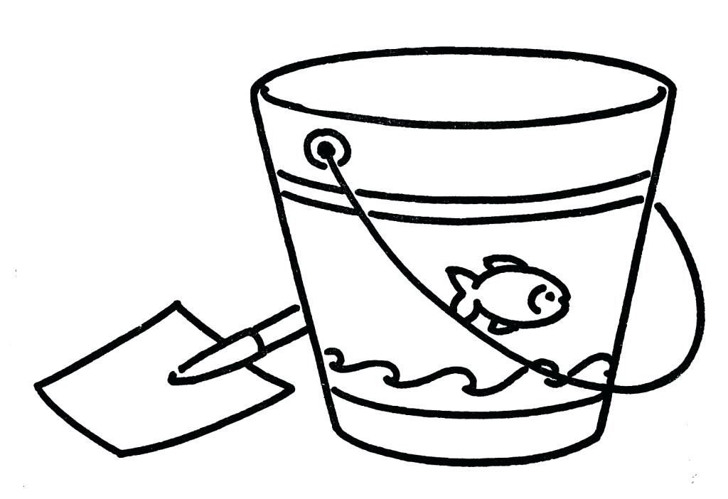 1024x702 Beach Pail And Shovel Coloring Page Bucket Pages