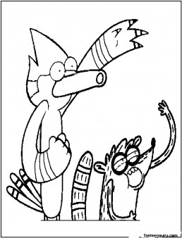 Printabel Blue Jay And Rigby Regular Show Coloring Pages 258x338 Printabel Blue Jay And Rigby Regular Show Coloring Pages