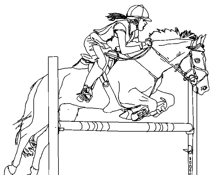 751x585 Adult Coloring Page Horses Show Jumping 9