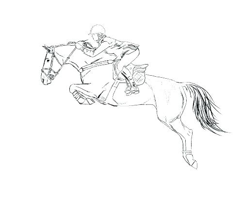 499x414 Girl Riding Horse Coloring Pages Jumping G Draw A Show Free