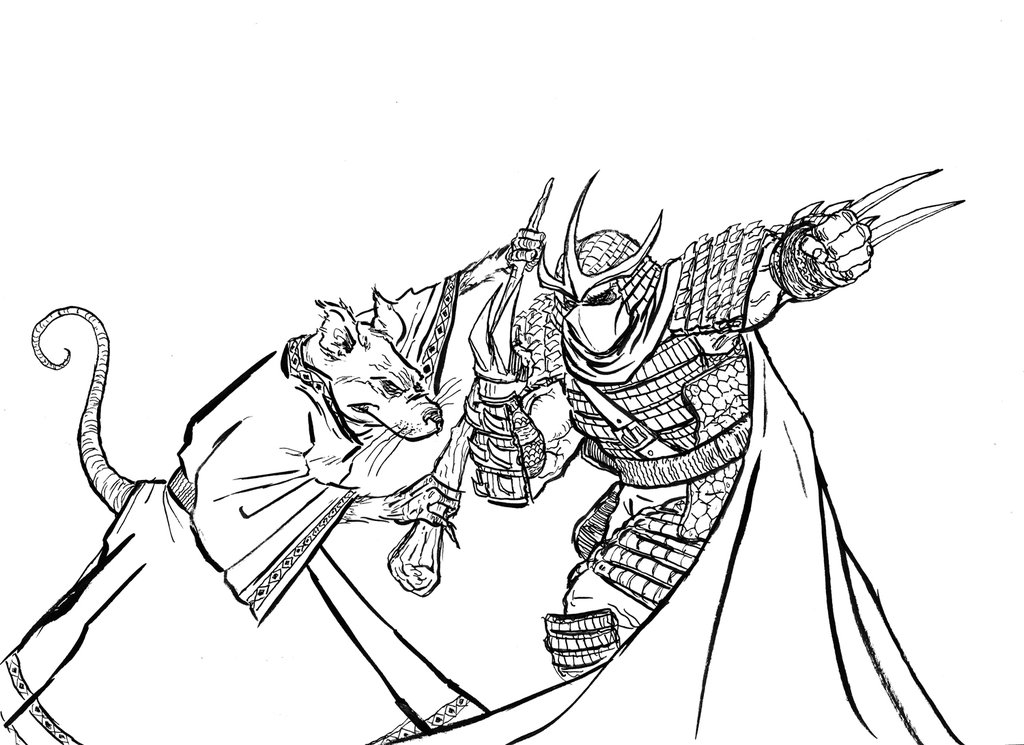 1024x745 Teenage Mutant Ninja Turtles Shredder Coloring Pages Splinter Vs