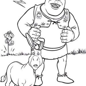 300x300 Shrek, Shrek And Donkey Are Amazed Coloring Page Shrek And Donkey