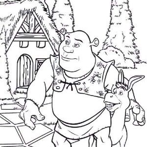 300x300 Shrek, Shrek And Donkey Coloring Page Shrek And Donkey Coloring