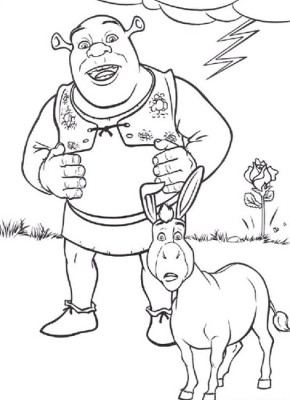 290x400 Movies Shrek And Donkey Coloring Page, Frozen Coloring Page
