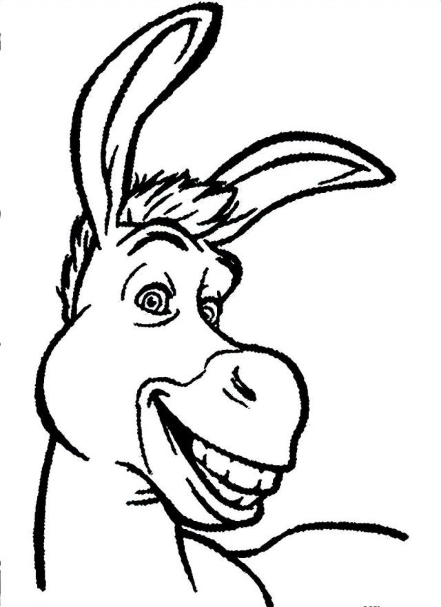 640x881 Donkey From Shrek Coloring Pages