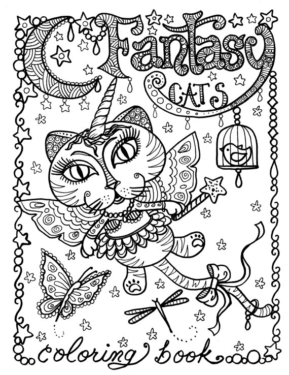 570x738 Best Adult Coloring Books For Cat Lovers