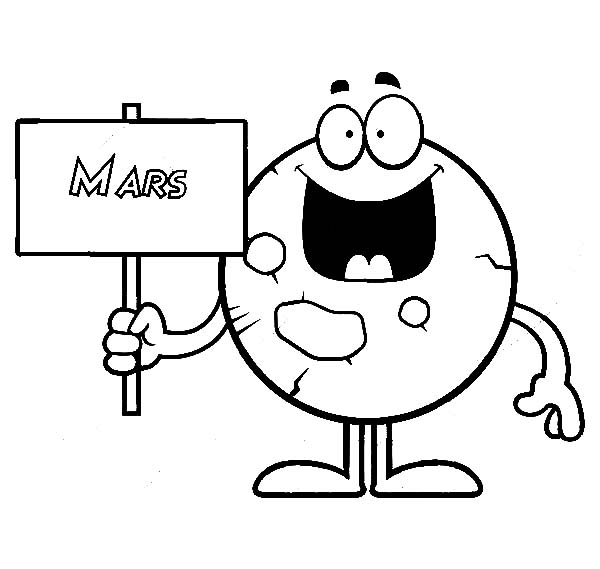 Planet Mars Holding A Sign Coloring Pages Color Luna 600x569 Planet Mars Holding A Sign Coloring Pages Color Luna