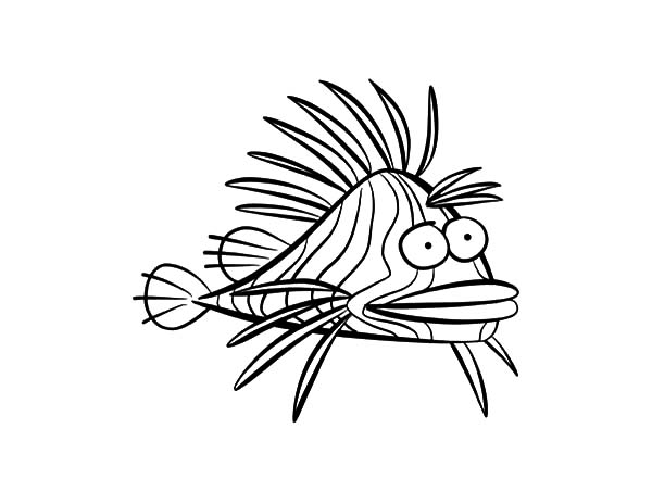 600x464 Lionfish Silly Face Coloring Pages Batch Coloring