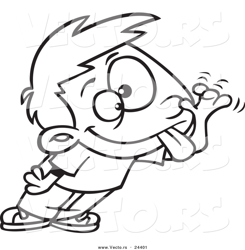 1024x1044 Vector Of A Cartoon Boy Sticking His Tongue Out And Making A Funny