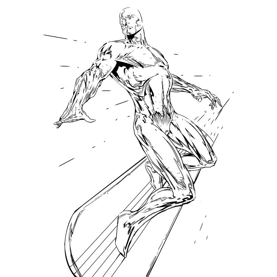 900x900 Coloring Pages Silver Surfer, Printable For Kids Amp Adults, Free
