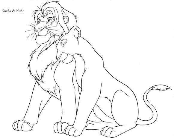 581x462 Simba And Nala Coloring Pages Tjs Lion King Page 581 X 462 Pixels