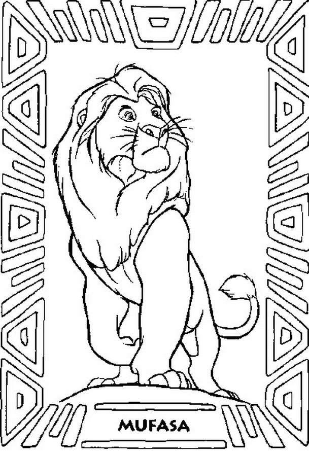 Mufasa Coloring Page For Kids Free Animal Pages 609x897 Mufasa Coloring Page For Kids Free Animal Pages
