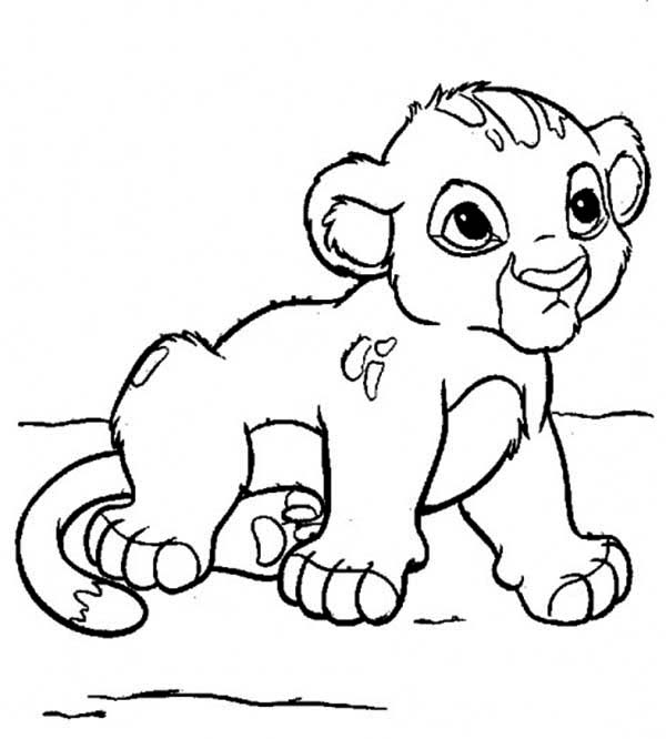 Cute Little Simba Coloring Page 600x666 Cute Little Simba Coloring Page