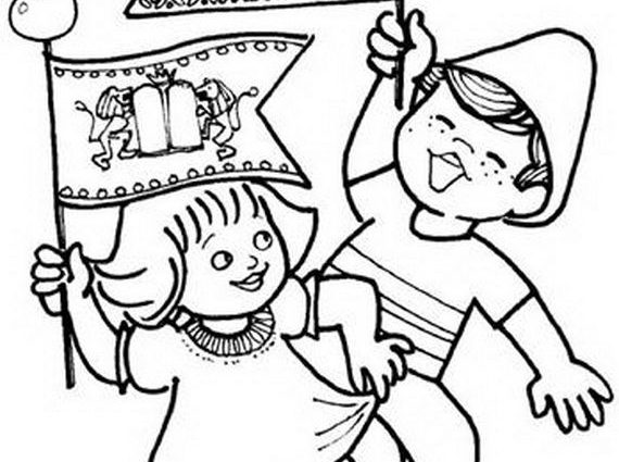 570x425 Torah Coloring Pages Jewish Coloring Pages For Kids Simchat Torah