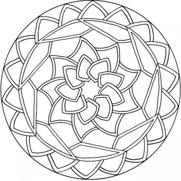 Simple Mandala Coloring Pages 01 Mandalas En Blanco Y Negro 600x600 Simple Mandala Coloring Pages 01 Mandalas En Blanco Y Negro