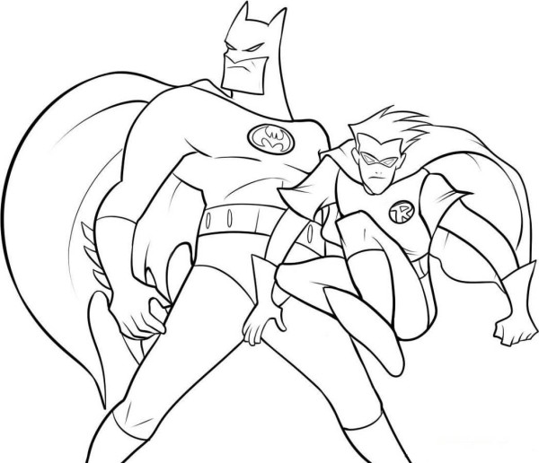 600x516 Simple Batman And Robin Coloring Pages 4 Kids Coloring Pages