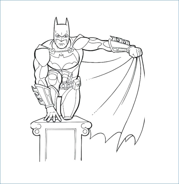 585x600 Simple Batman Coloring Pages