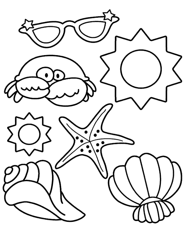 Simple Summer Coloring Pages 600x740 Simple Summer Coloring Pages