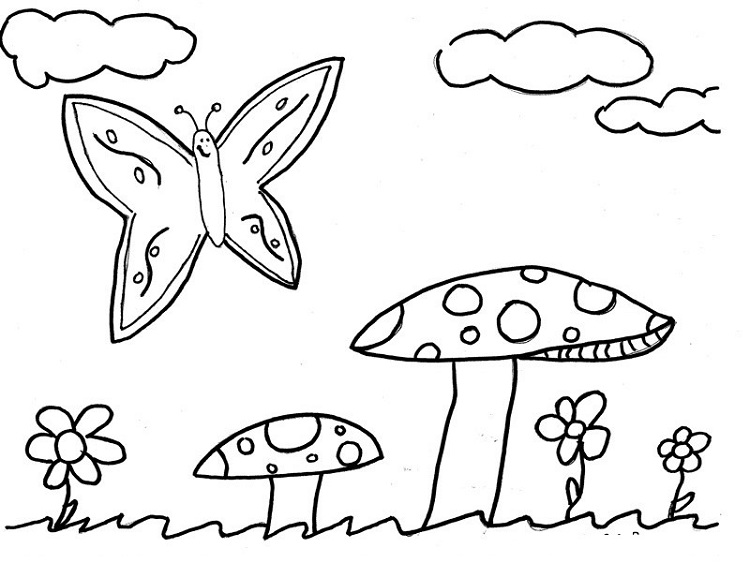 Simple Summer Coloring Pages 750x563 Simple Summer Coloring Pages