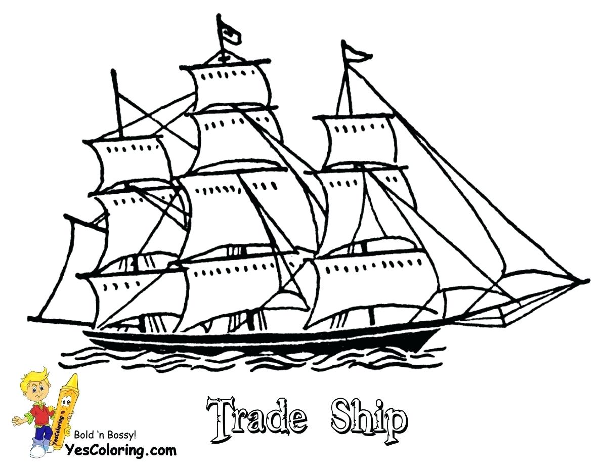 Sailing Ship Coloring Page 1200x927 Sailing Ship Coloring Page