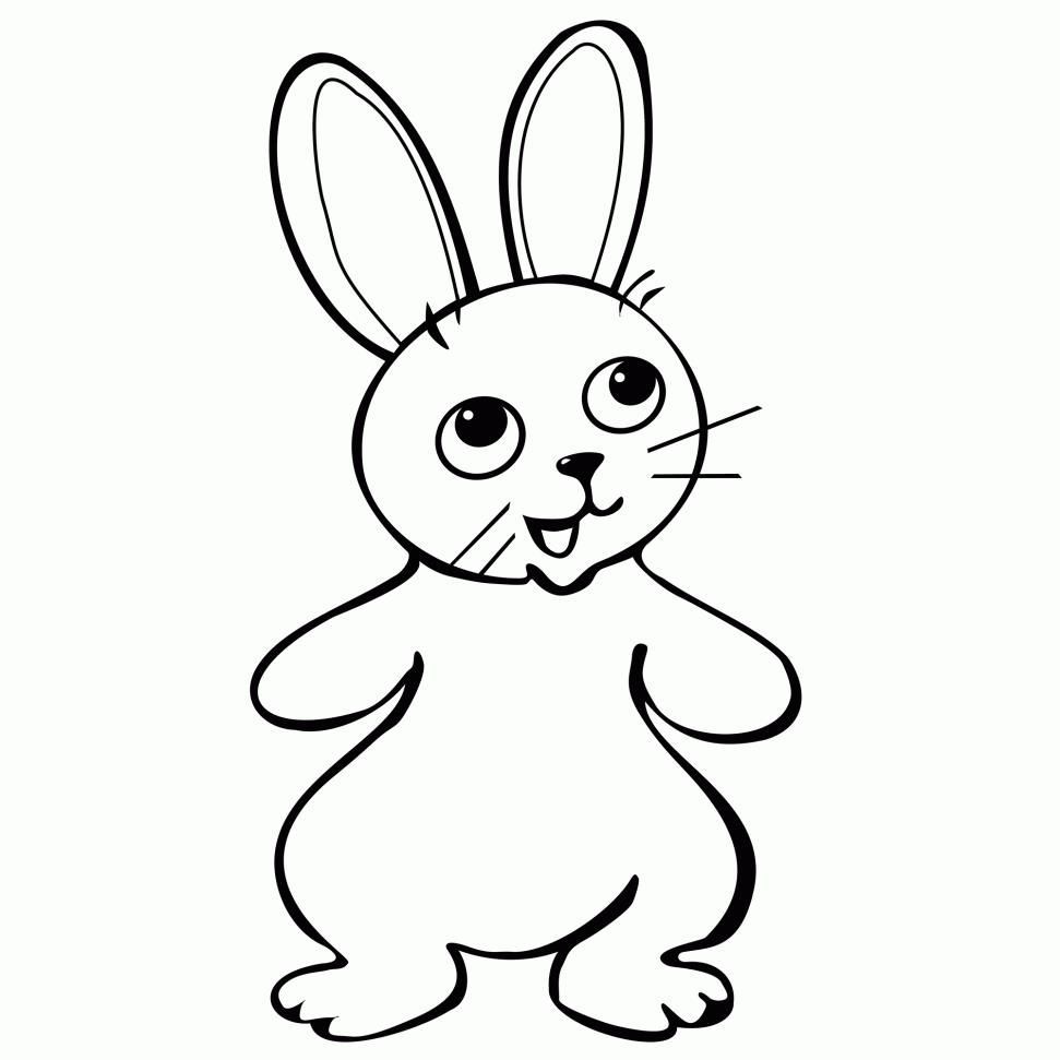 971x971 Simple Easter Bunny Coloring Page Simple Colorings