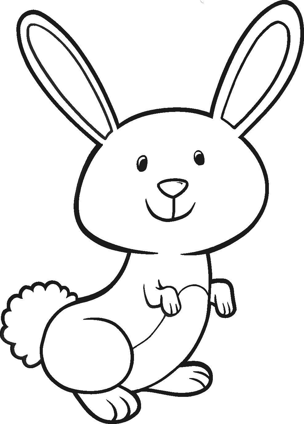 987x1375 Simple Easter Bunny Coloring Pages Simple Colorings