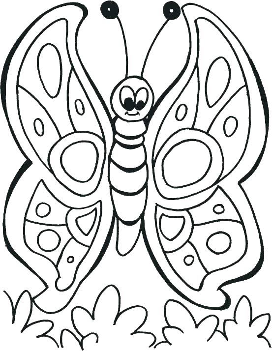 553x714 Simple Butterfly Coloring Pages