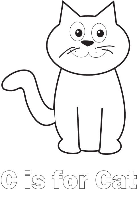Simple Cat Coloring Pages