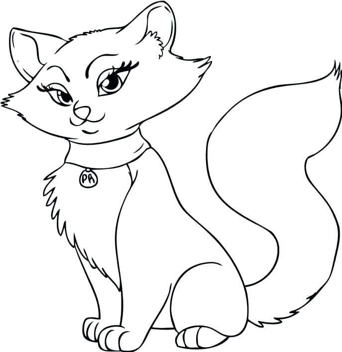 687x707 Cats Coloring Pages Simple Coloring Pages Cats