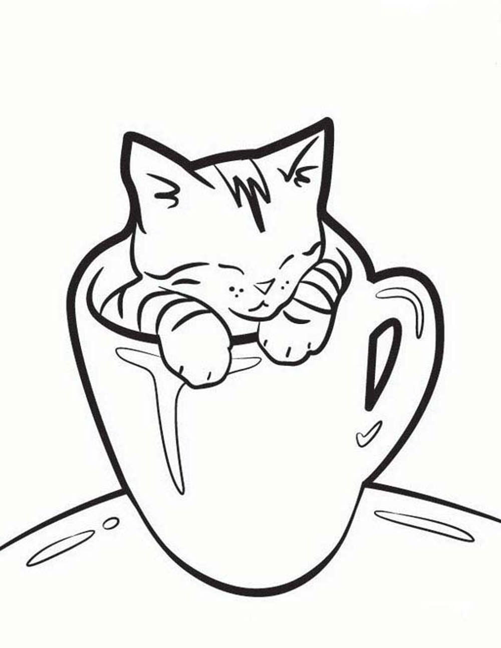 1000x1293 Simple Cat Coloring Pages Printable For Kids And All Adults Animal