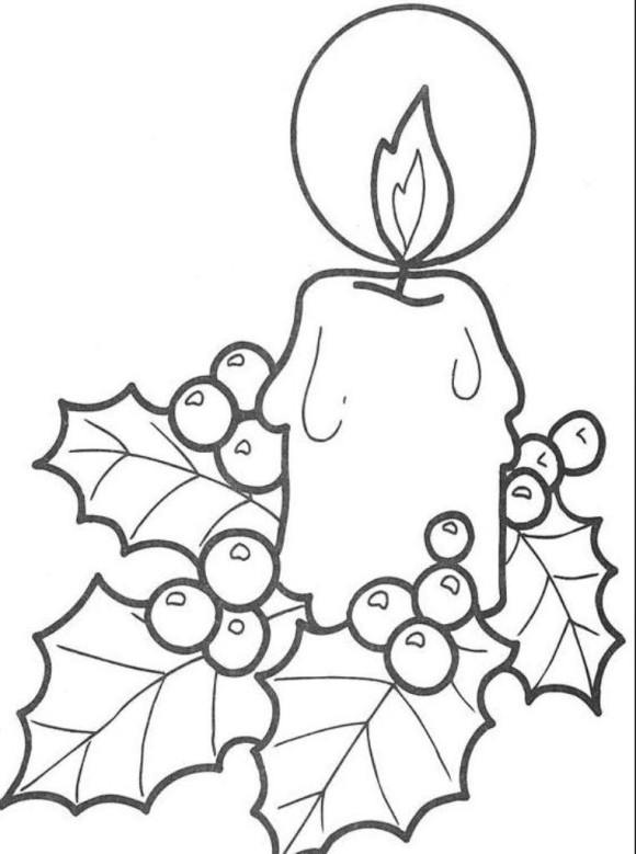 Simple Free Coloring Pages For Christmas Candle Printable 580x779 Simple Free Coloring Pages For Christmas Candle Printable