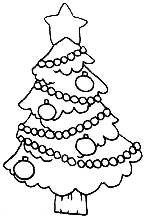 Easy Christmas Tree Coloring Page 600x900 Easy Christmas Tree Coloring Page