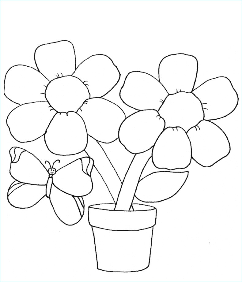 790x922 Easy Flower Coloring Pages Kids