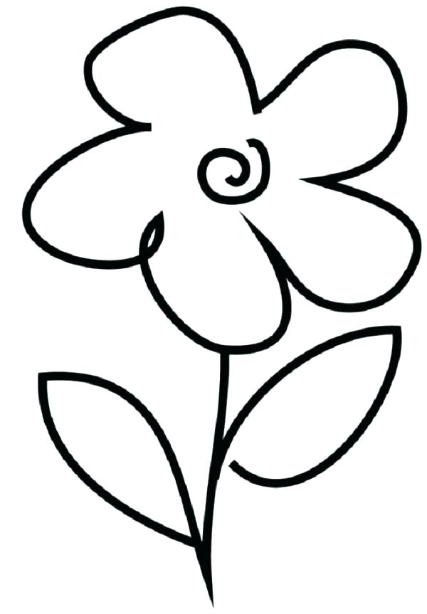 600x863 Simple Flower Coloring Pages Hibiscus Coloring Page Flower