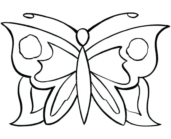 Simple Coloring Pages Butterfly Kids For Toddlers Color Awesome 600x490 Simple Coloring Pages Butterfly Kids For Toddlers Color Awesome