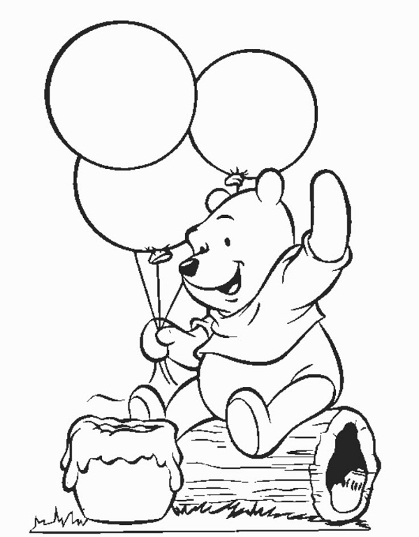 600x769 Simple Winnie The Pooh Coloring Pages Coloring Kids Bby