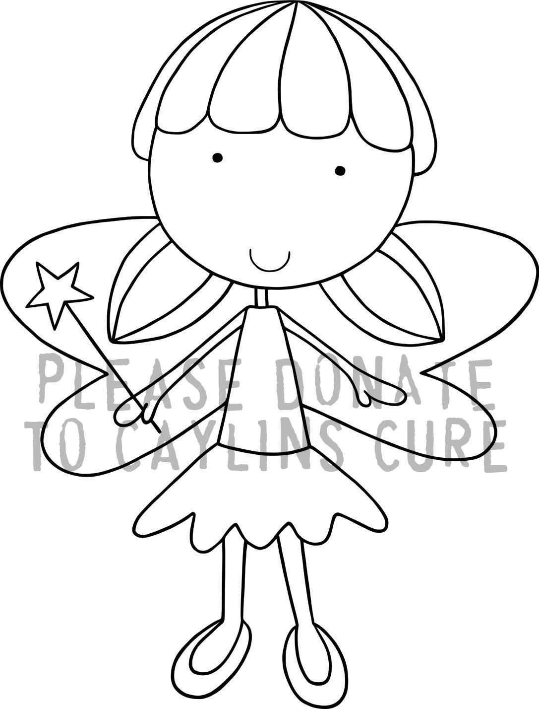 Simple Fairy Coloring Pages