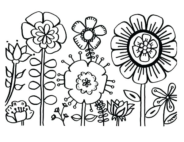 600x463 Flower Coloring Pages Printable Lovely Floral Coloring Pages