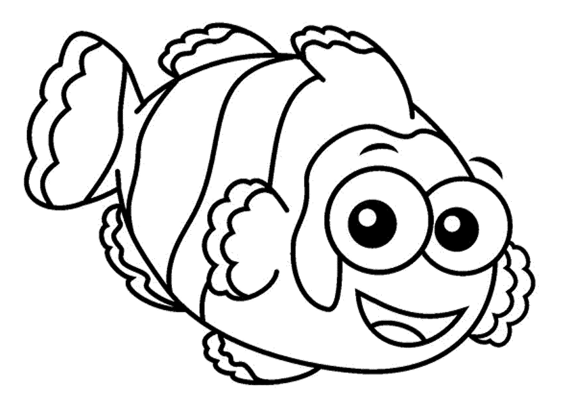 Simple Fish Coloring Pages Many Interesting Cliparts Endearing 2000x1417 Simple Fish Coloring Pages Many Interesting Cliparts Endearing