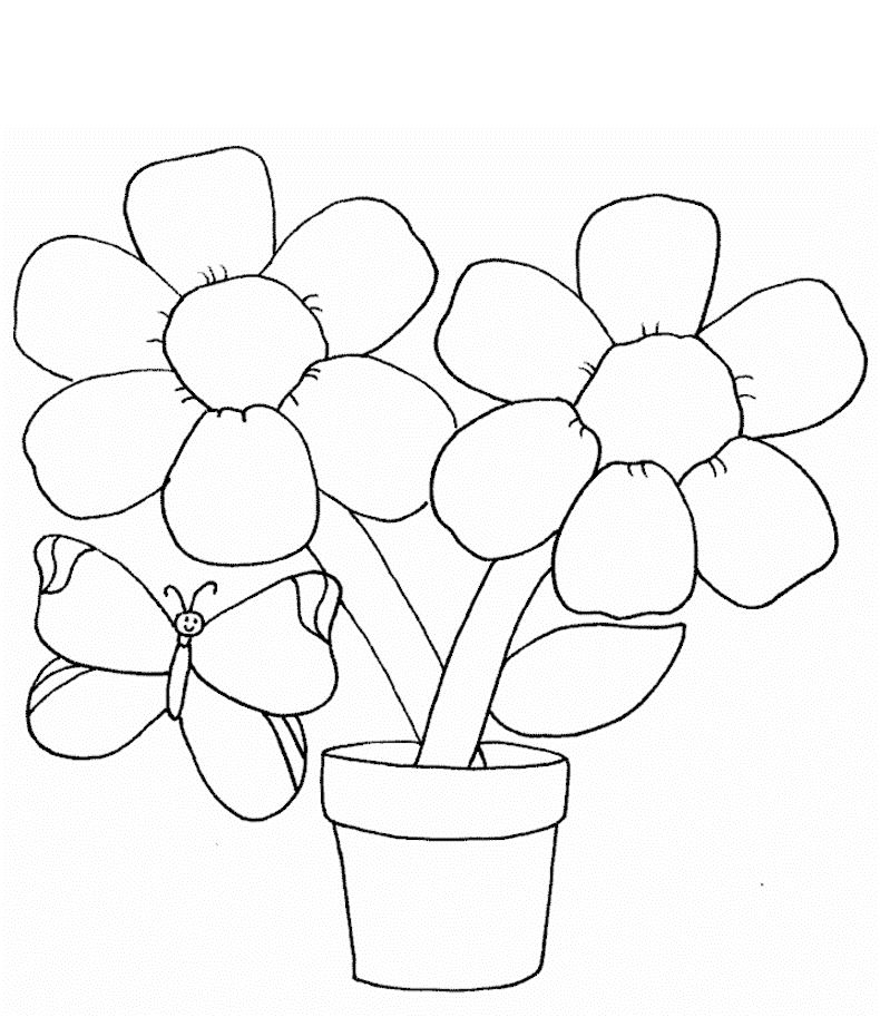 Free Printable Flower Coloring Pages For Kids Simple Flowers 790x922 Free Printable Flower Coloring Pages For Kids Simple Flowers