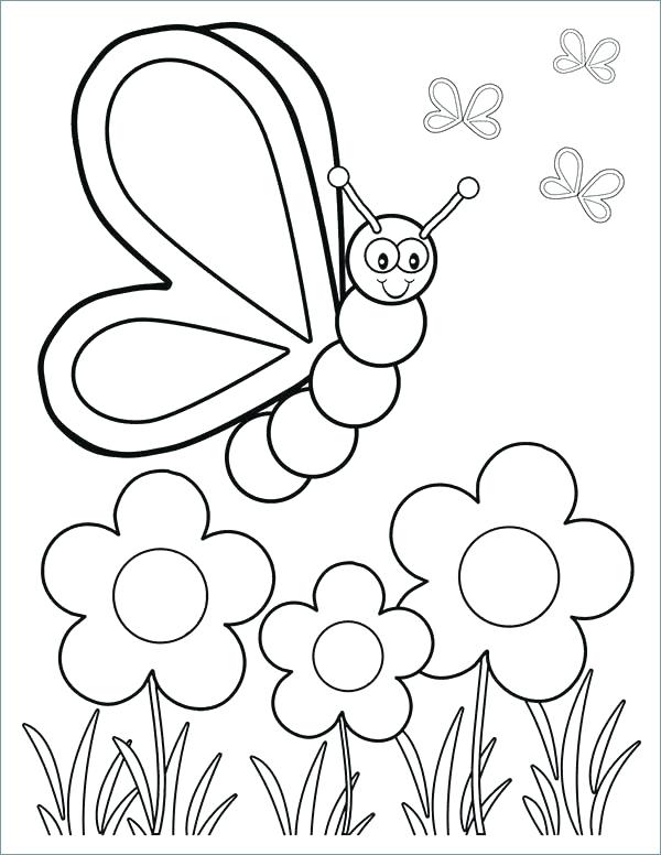 Simple Flower Coloring Pages Spring Flowers Coloring Pages 600x776 Simple Flower Coloring Pages Spring Flowers Coloring Pages
