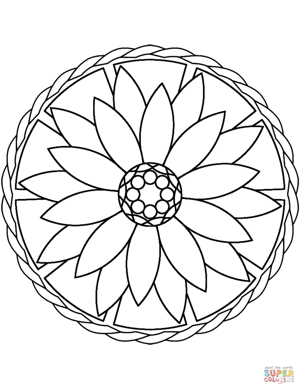Simple Mandala With Flower 2 Coloring Page For Pages 1159x1500 Simple Mandala With Flower 2 Coloring Page For Pages