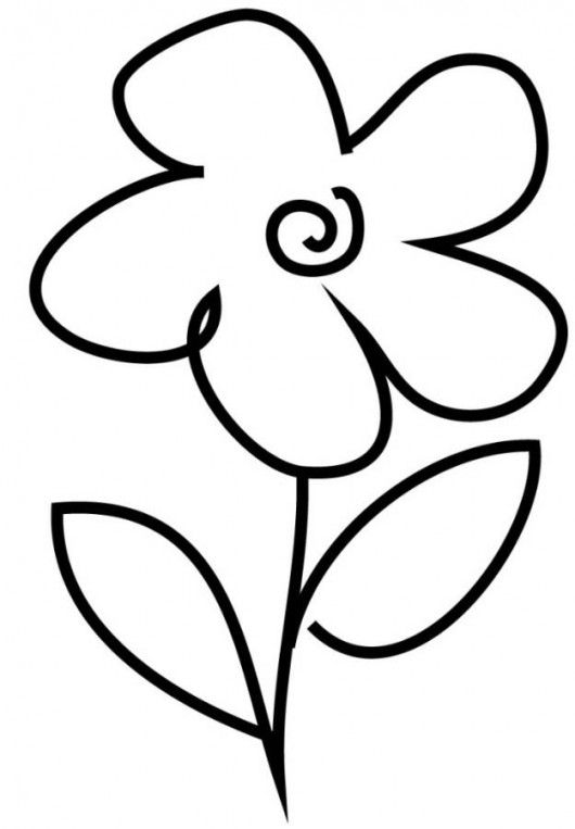 Very Simple Flower Coloring Page For Preschool Crafts 530x763 Very Simple Flower Coloring Page For Preschool Crafts