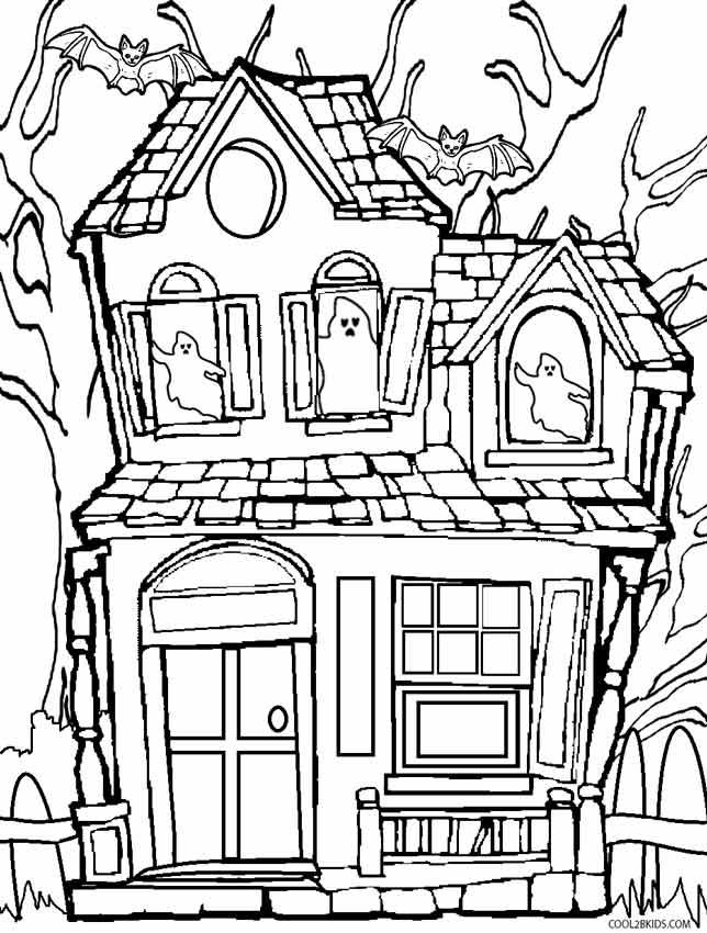 Haunted House Coloring Pages 644x850 Haunted House Coloring Pages
