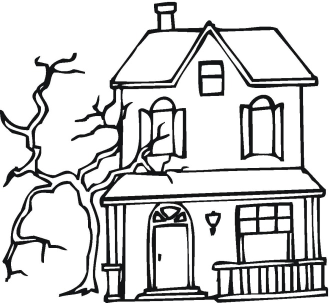 Haunted House Coloring Pages 660x606 Haunted House Coloring Pages